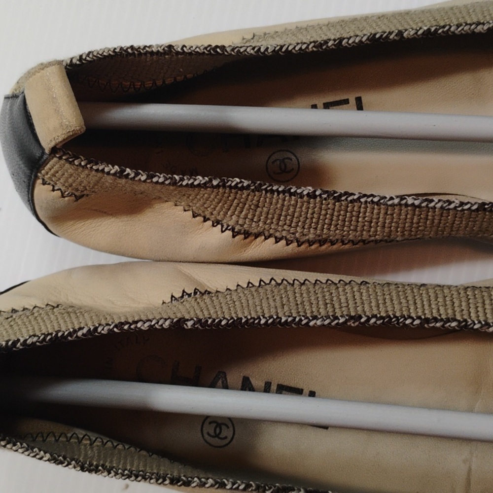 CHANEL Lambskin Leather Ballerina Flats Size 37EU With CALLOUTS - Picture 8 of 16